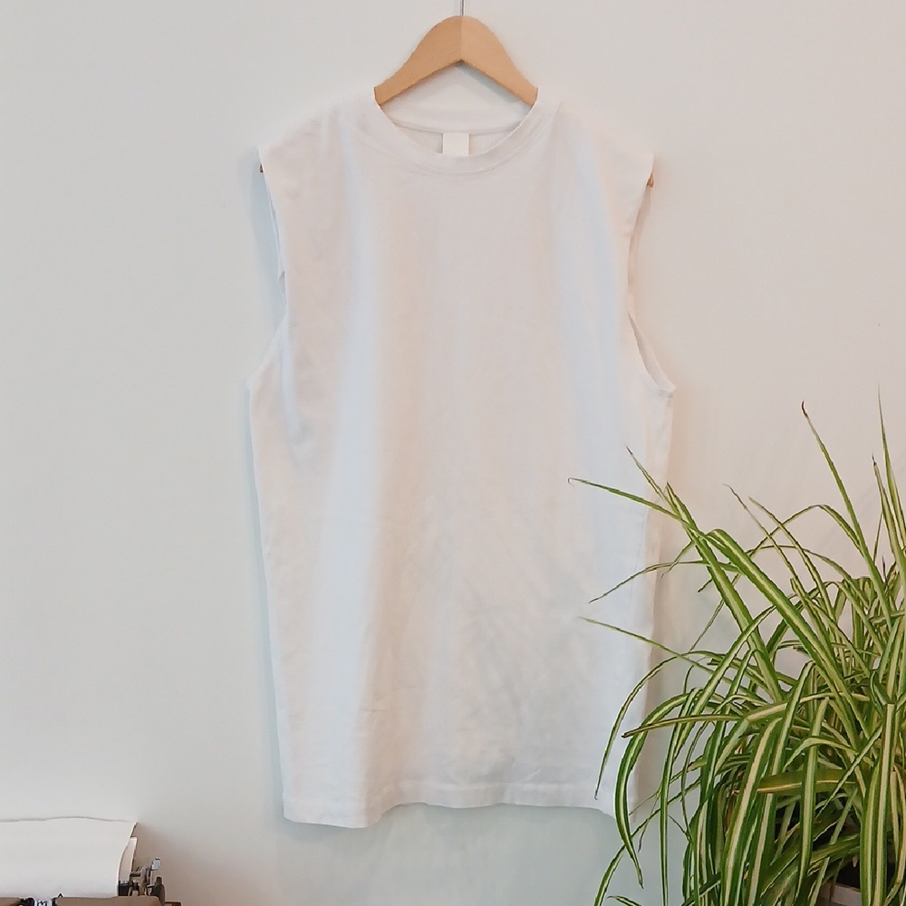 H&M Womens White Muscle Tee Size M